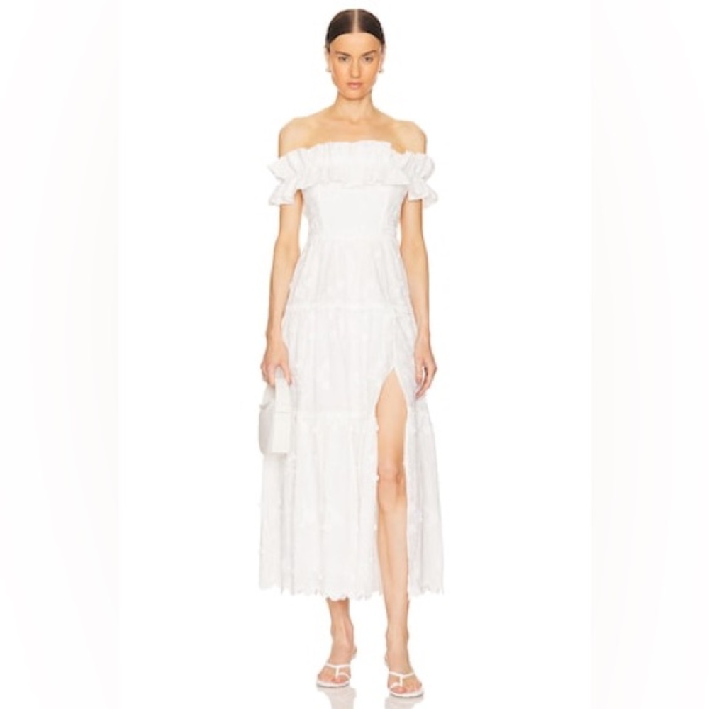 Astr White Off-Shoulder Midi Dress - Picture 2 of 10
